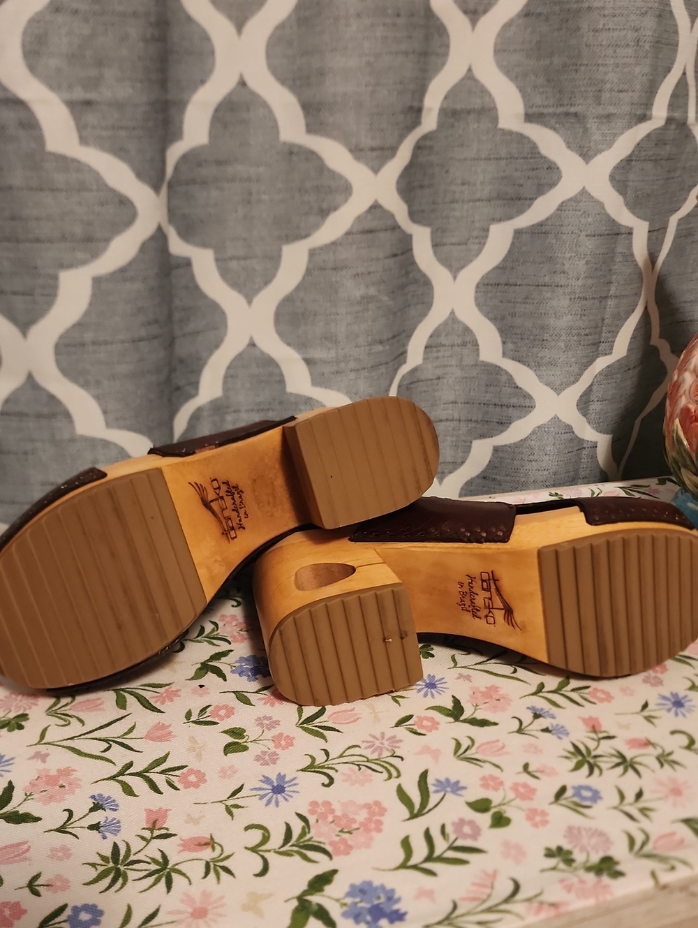 Dansco Olinda Octavia Women's Brown Leather Open-Toe Wood Platform Sandals - Picture 6 of 6